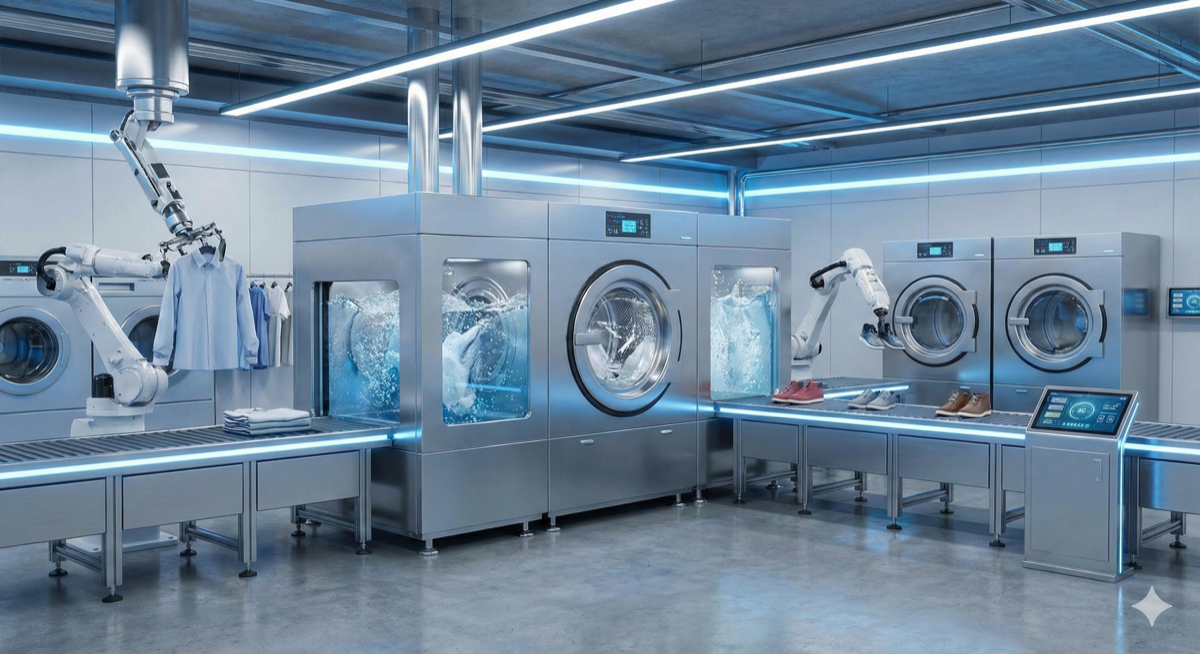 Industrial shoe cleaning machine